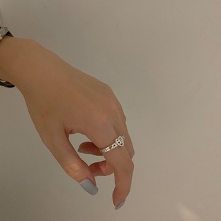 แหวนแฟชั่น รุ่น R1 - แหวนเข็มขัดหัวใจ สีเงิน