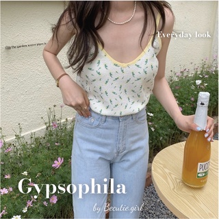 Gypsophila top 🌼พร้อมส่ง🌼 สายเดี่ยวลายดอไม้ Becutiegirl