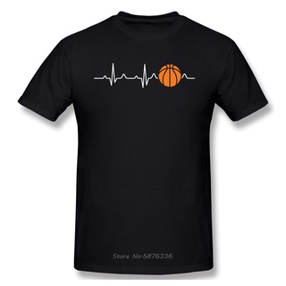 [S-5XL] เสื้อยืดคอกลม แขนสั้น ผ้าฝ้าย พิมพ์ลายบาสเก็ตบอล Heartbeat สไตล์คลาสสิก เหมาะกับของขวัญวันเกิด สําหรับผู้ชาย