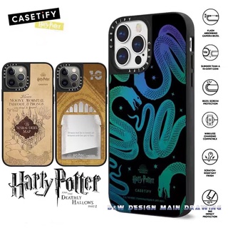 Casetify เคสโทรศัพท์มือถือแบบนิ่ม กันกระแทก ลายแฮรี่พอตเตอร์ พร้อมกระจกโต๊ะเครื่องแป้ง แฟชั่น สําหรับ iPhone 13 12 11 Pro MAX IX XS MAX XR 6 6s I7 i8 Plus