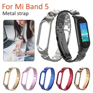 ภาพหน้าปกสินค้าสายคล้องข้อมือสแตนเลสโลหะสําหรับ Xiaomi Mi Band 5 6 Xiaomi Miband 5 ที่เกี่ยวข้อง