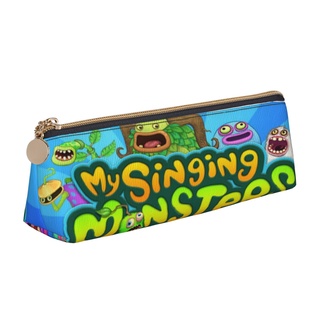 กระเป๋าเครื่องสําอาง กระเป๋าดินสอหนัง ลาย My Singing Monsters แฟชั่น สําหรับนักเรียน สํานักงาน โรงเรียน