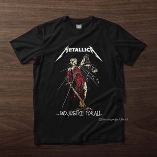 เสื้อยืด ผ้าฝ้าย พรีเมี่ยม ลาย Metallica And Justice