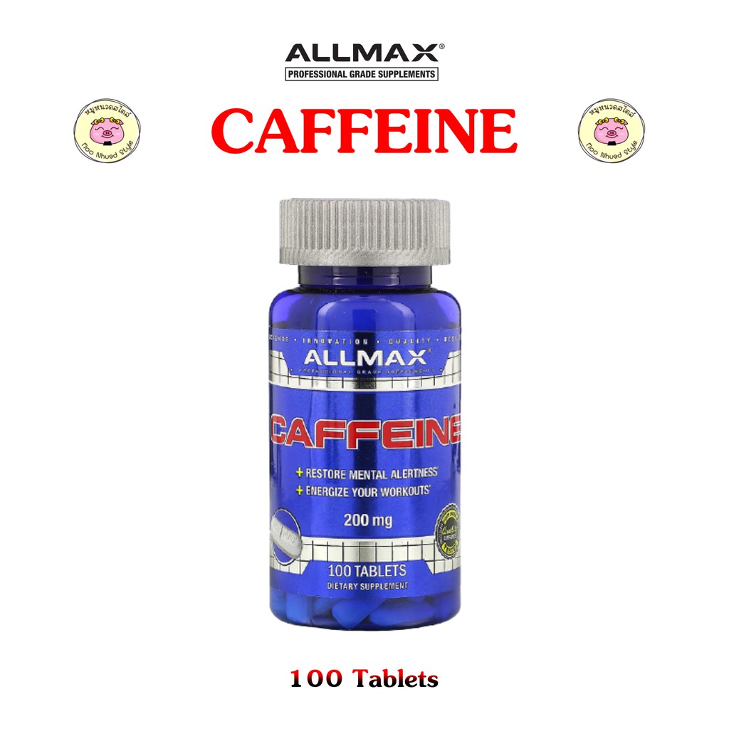ภาพหน้าปกสินค้าALLMAX Nutrition, Caffeine , 200 mg, 100 Tablets คาเฟอีน 200มก. 100เม็ด