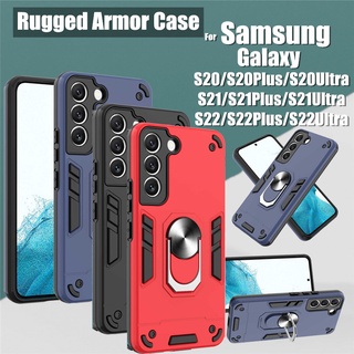 เคส Samsung Galaxy S22 S21 S20 Plus Ultra รุ่น Rugged Armor Case with Magnetic Car Mount Ring Holder Kickstand Protective Cover
