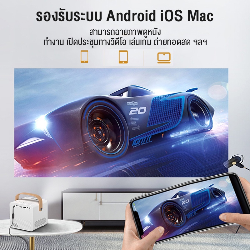 โปรเจคเตอร์-android-รุ่นใหม่ล่าสุด-เชื่อมต่อกับ-wifi-projector-เชื่อมต่อโทรศัพท์-1080p-4k-พร้อมแอพ-netlfix