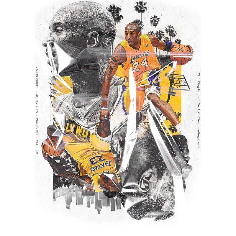 คอลูกเรือsports-starเสื้อยืดคอกลม-แขนสั้น-พิมพ์ลาย-nba-star-kobe-bryant-lebron-james-ทรงหลวม-สําหรับผู้ชาย-และผู้หญิงall