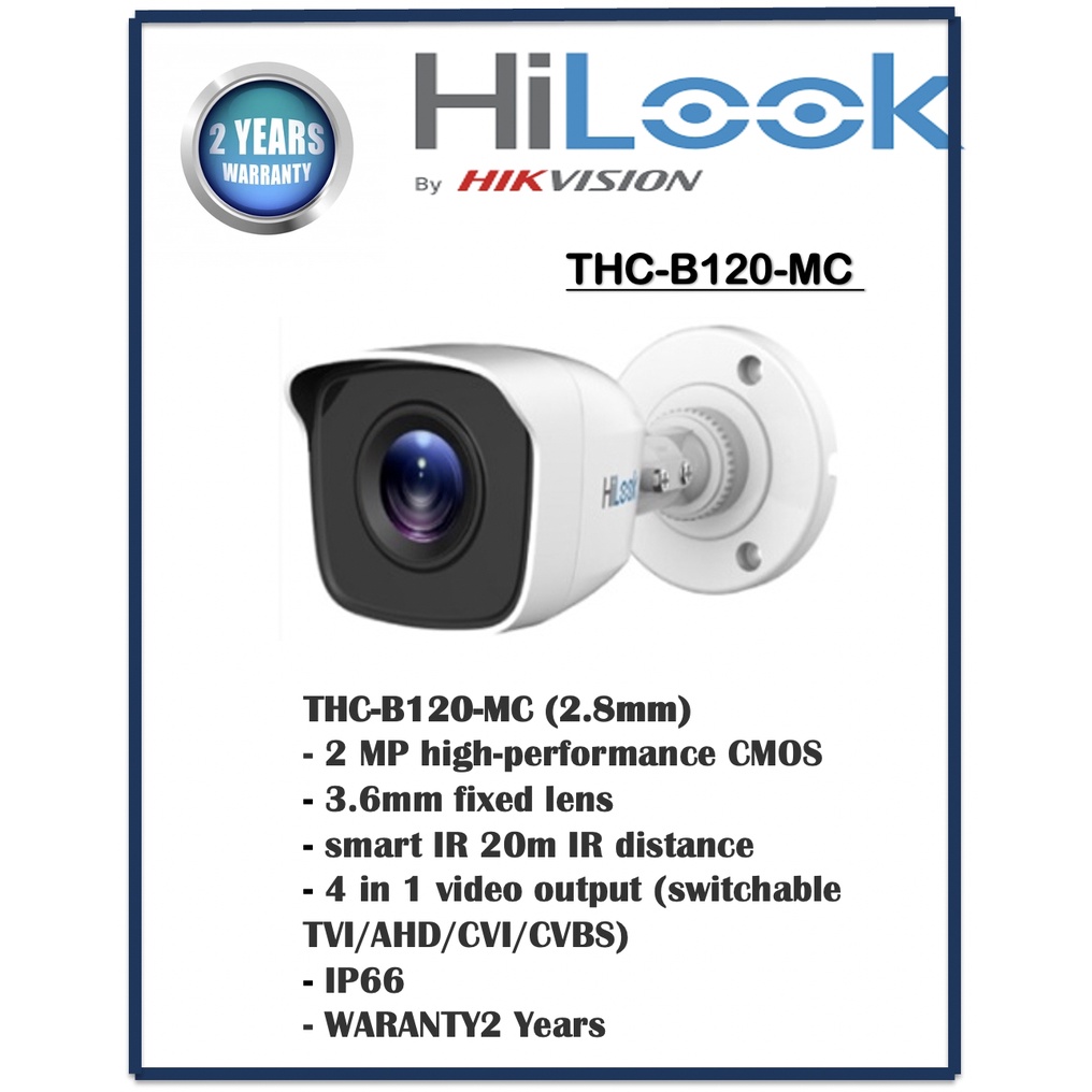 ภาพหน้าปกสินค้าHIlook 2Mp THC-B120-MC กล้องเก่าให้ใช้งานได้กับเครื่องบันทึกเดิมปรับได้ 4ระบบ TVI/CVI/AHD/CVBS เสียบใช้งานได้เลย