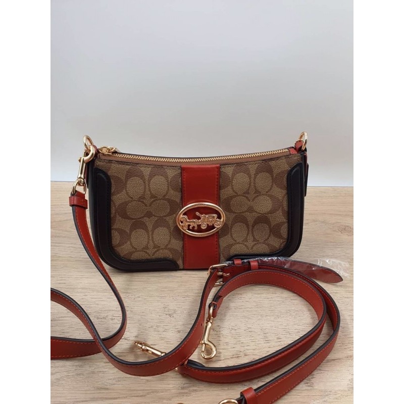 Georgie baguette in colorblock signature canvas hotsell