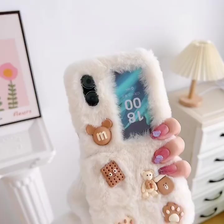 เคสโทรศัพท์มือถือ-แบบฝาพับ-ลายน่ารัก-สําหรับ-oppo-find-n2-flip-furry-find-n2flip