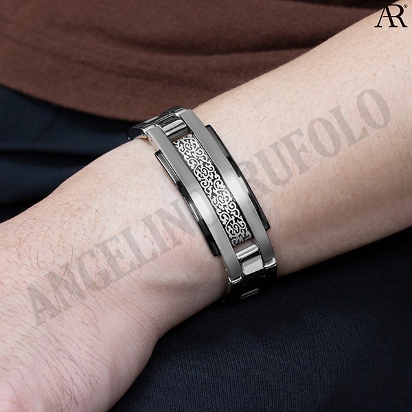 angelino-rufolo-bracelet-ดีไซน์-orchid-buckle-สร้อยข้อมือผู้ชาย-stainless-steel-316l-สแตนเลสสตีล-คุณภาพเยี่ยม-สีเงิน