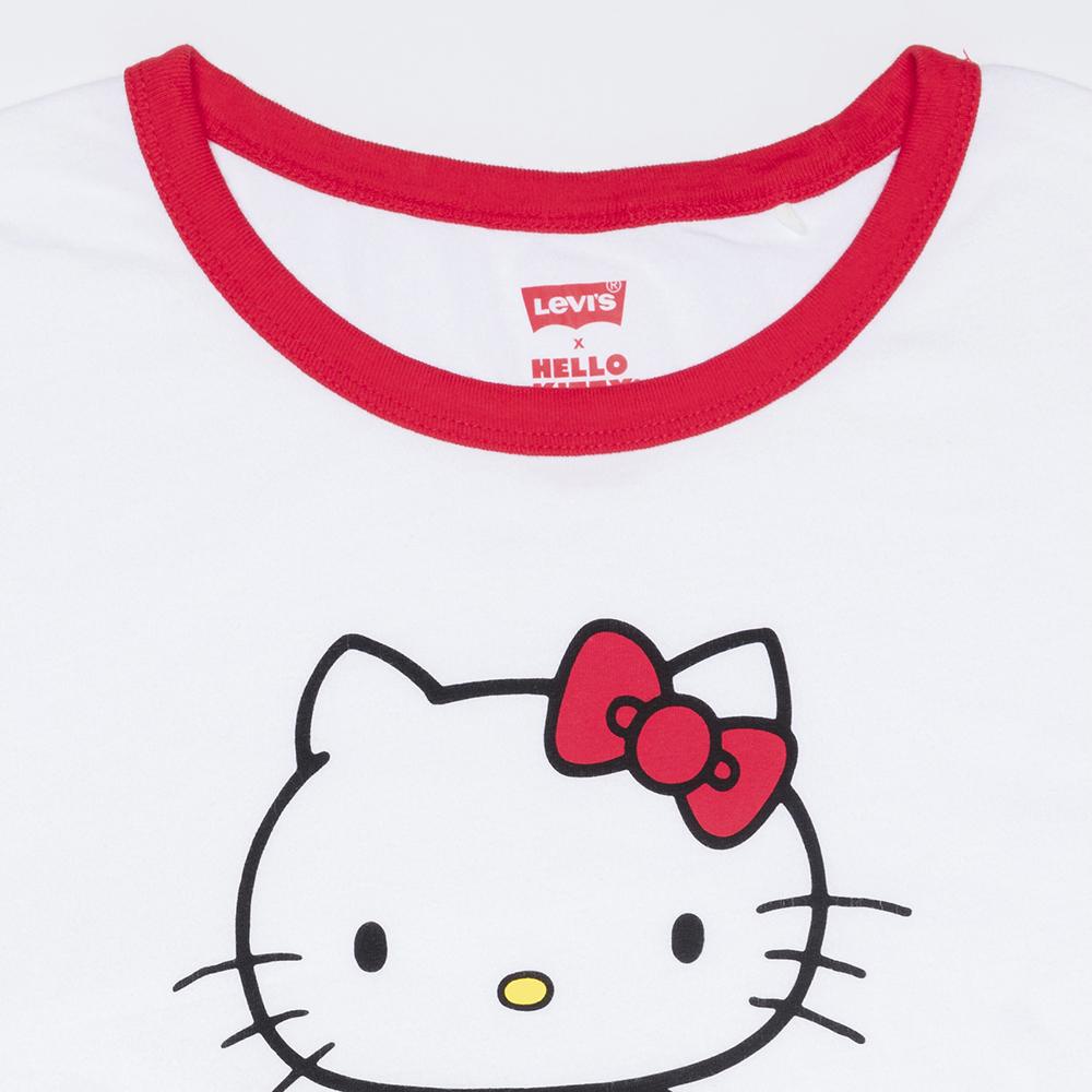 เสื้อยืดlevis-hello-kitty-perfect-ringer-graphic-tee-white