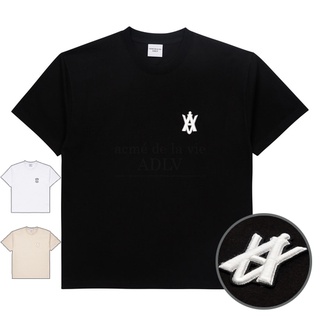 เสื้อยืด[ADLV] 100% authentic UNISEX Over fit T-SHIRT (A LOGO EMBLEM PATCH SHORT SLEEVE T-SHIRT)