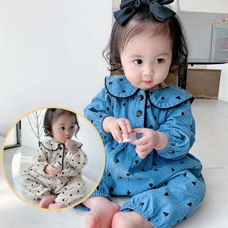 Baby Bodysuit for Girls Heart Long Sleeve Newborn Romper Autumn Winter 0-24 Months