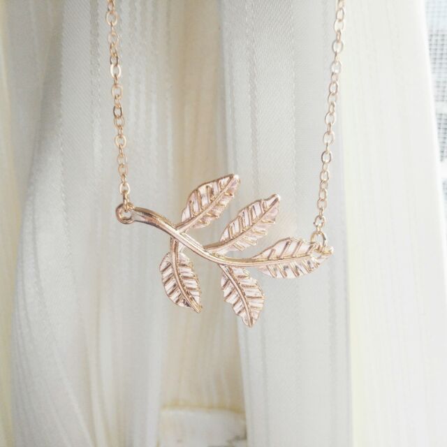 necklace-olive-leaf-necklace-สร้อยคอใบมะกอก