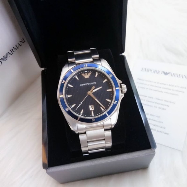 นาฬิกา-emporio-armani-mens-sport-blue-dial-stainless-steel-watch-ar11100