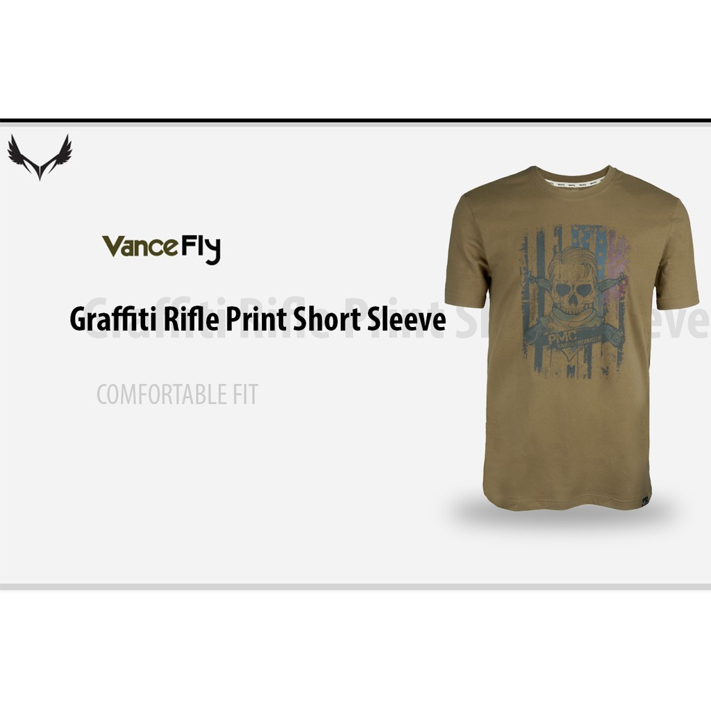 เสื้อสกรีน-graffiti-rifle-print-short