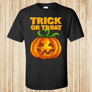 ขายดี!พร้อมส่ง เสื้อยืดแขนสั้น ผ้าฝ้าย 100% พิมพ์ลาย Trick Or Treat Halloween Jack O Lantern หลากสี แฟชั่นฤดูร้อน สําหรั