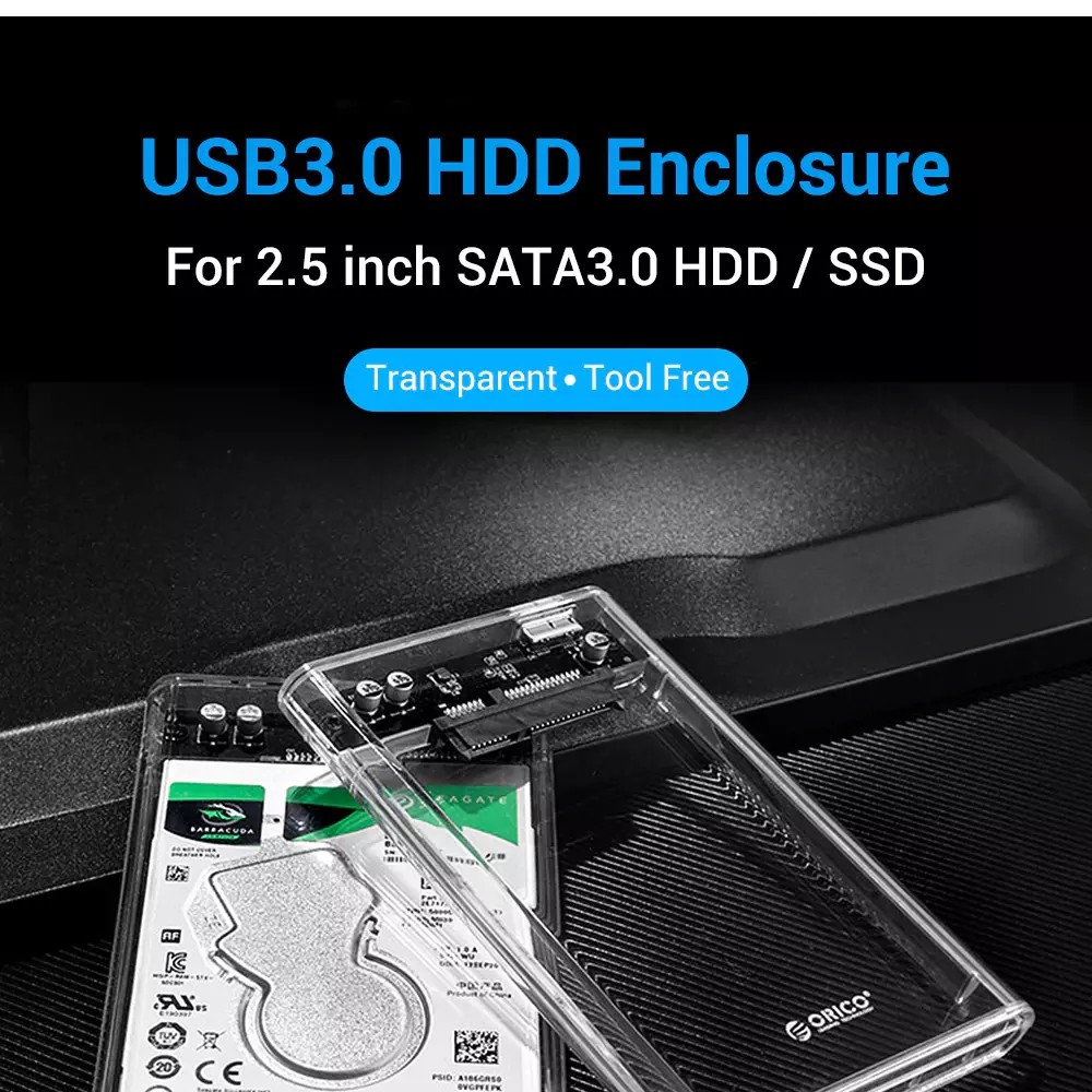 ภาพหน้าปกสินค้าOrico กล่องใส่ HDD 2139U3 2.5"HDD แบบใสExternal Hard drive Enclosure โอริโก้กล่องอ่าน HDD 2.5" แบบ USB 3.0 กล่องใส่ฮาดด จากร้าน loeve007 บน Shopee