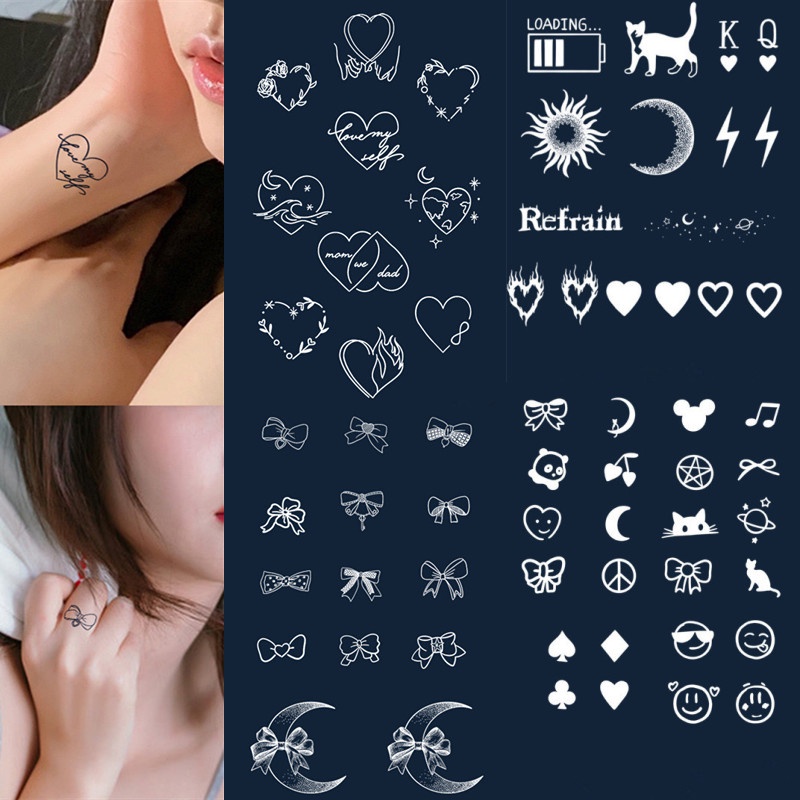 magic-tattoo-สติกเกอร์รอยสักชั่วคราว-ลายดวงจันทร์-โบว์-15-วัน-สําหรับผู้ชาย-ผู้หญิง