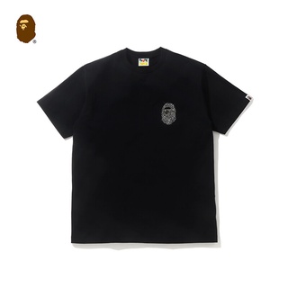 HH BAPE mens spring and summer ape head pattern pure color simple fashion short-sleeved T-shirt 10019XE เสื้อยืดผ้าฝ้าย