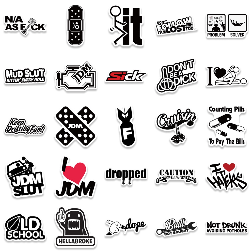 พร้อมส่ง-ป้ายร้าน-ญี่ปุ่น-คำขวัญ-โฆษณา-การ์ตูน-jdm-diy-50แผ่น-logo-sticker-ดัดแปลง-michelin-honda-japan