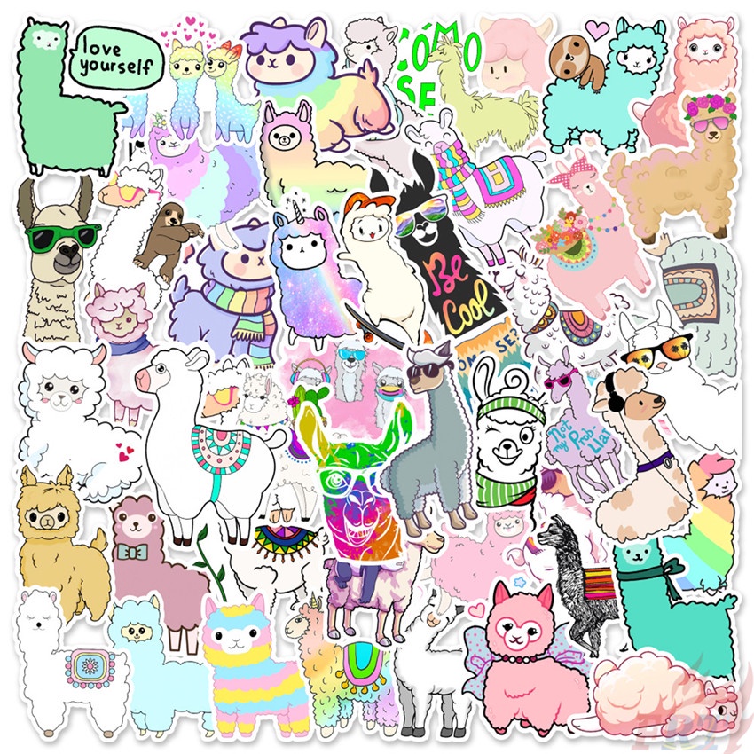 50-ชิ้น-ชุด-สติกเกอร์-kawaii-llama-series-01-vicuna-alpaca-สําหรับตกแต่ง-สติกเกอร์-ลายกราฟฟิติ-กันน้ํา-diy