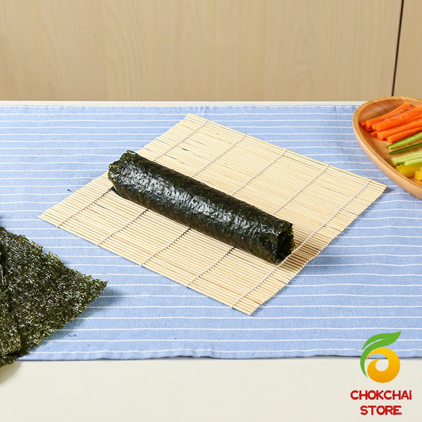 chokchaistore-เสื่อม้วนซูชิแบบไม้-ที่ม้วนซูชิ-เครื่องมือโอนิกิริ-ทำจากไม้ไผ่-sushi-bamboo-roller