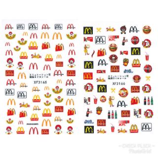 สติกเกอร์ติดเล็บ สติกเกอร์ตกแต่งเล็บ แบบลอกติกได้เลย ลาย Mc donald