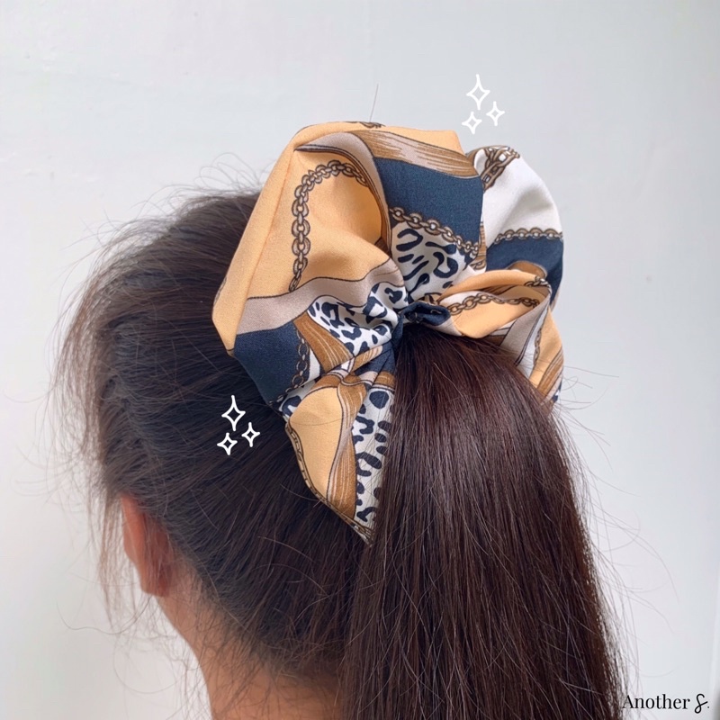 พร้อมส่ง-ยางรัดผมโดนัทผ้าไหมอิตาลี-ลายสุดเก๋-scrunchies