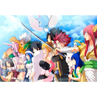 โปสเตอร์ Fairy Tail แฟรี่เทล ศึกจอมเวทอภินิหาร การ์ตูน ญี่ปุ่น Poster ของขวัญ โปสเตอร์สำหรับเด็ก Japan Anime FairyTail