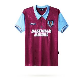 เสื้อกีฬาแขนสั้น ลายทีมชาติฟุตบอล West Ham United 1995-1997 ชุดเหย้า สไตล์วินเทจ สําหรับผู้ชาย