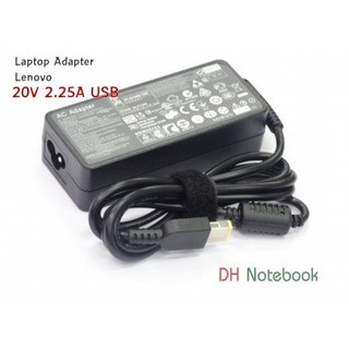 ADAPTER FOR LENOVO 20V 2.25A USB 45W สายชาร์จโน๊ตบุ๊ค อะแดปเตอร์โน๊ตบุ๊คสำหรับ LENOVO 20V 2.25A หัวเสียบ USB ของแท้