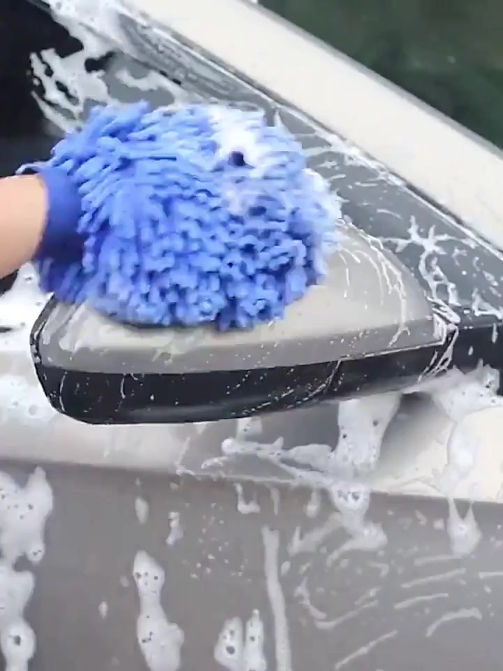 ahlanya-ถุงมือล้างรถไมโครไฟเบอร์ตัวหนอน-เช็ดรถ-ถุงมือล้างจาน-car-wash-gloves