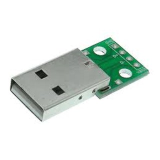 A012 USB ตัวผู้พร้อม PCB USB Male Breakout Board Type A 2.54 เหมาะสำหรับงาน Arduino/MUC/Board iTeams DIY