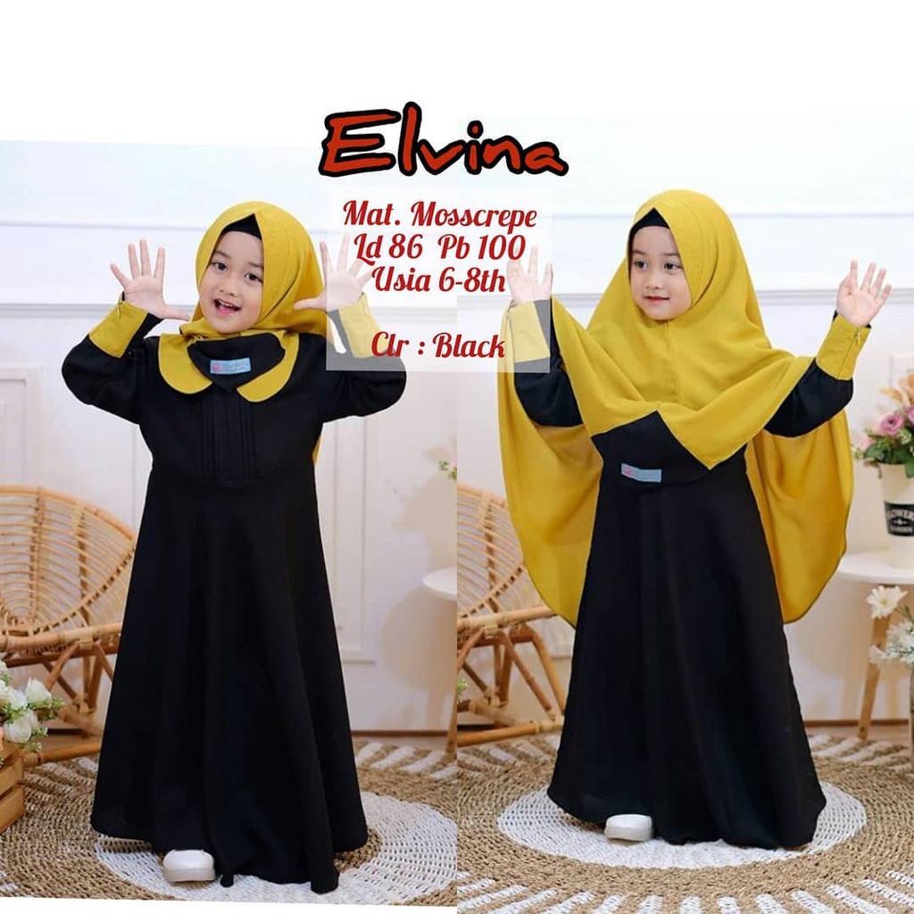 elvina-kids-shari-mosscrape-วัสดุ-get-gamis-and-hijab-khimar-เสื้อผ้าเด็ก-สําหรับเด็กอายุ-6-8-ปี-แขวนสูง