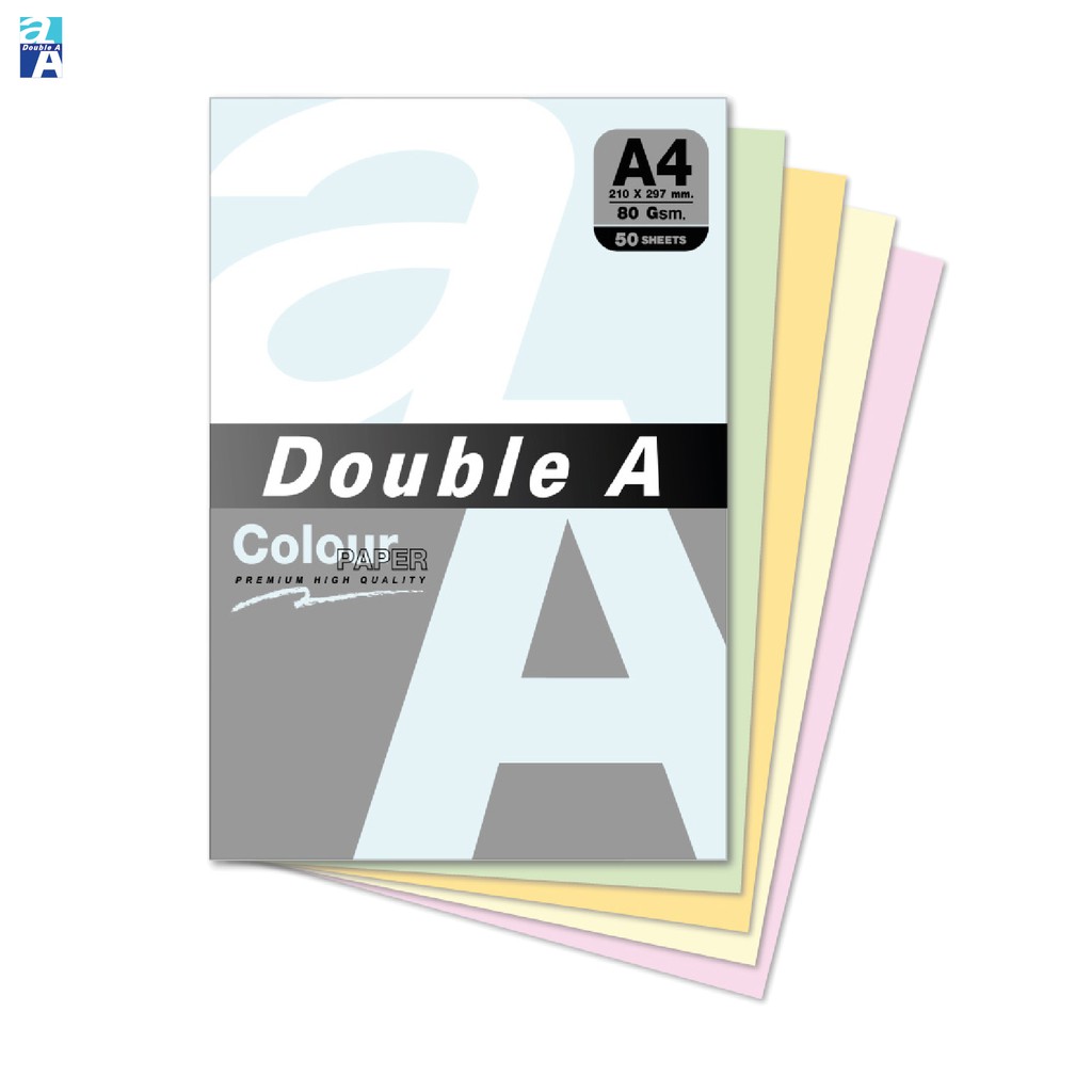 ภาพสินค้าDouble A กระดาษสี A4 หนา 80 แกรม จำนวน 50 แผ่น/แพ็ค จำหน่าย 1 แพ็ค จากร้าน double.a.shop บน Shopee ภาพที่ 1