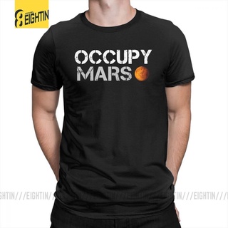 เสื้อยืดโอเวอร์ไซส์Occupy Mars Elon Musk เสื้อยืด ขนาดใหญ่ สไตล์วินเทจ สําหรับผู้ชายS-5XL
