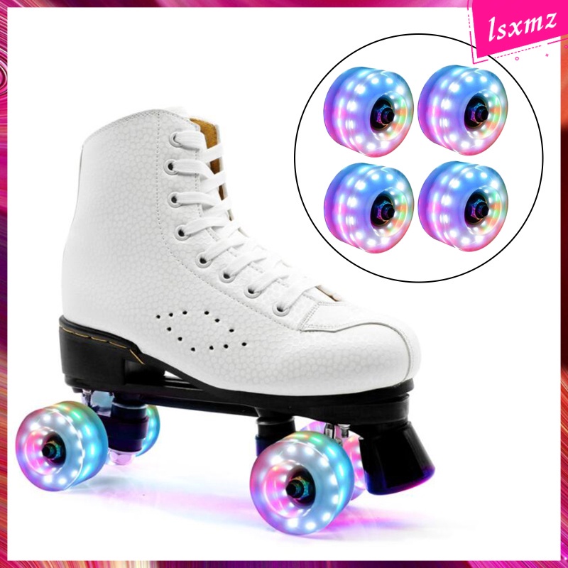 ภาพสินค้า4PCS Light Up Quad Roller Skate Wheels 58mm x 32mm, Luminous Light Up Quad Roller Skateboard Wheels with Bearings Installed จากร้าน lsxmz.th บน Shopee ภาพที่ 8