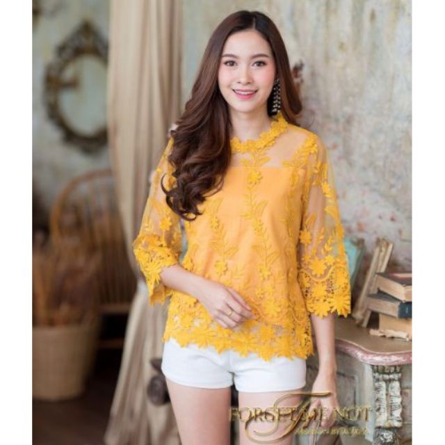 สีฟ้ามาใหม่จ้า-เสื้อลูกไม้ทรงใหญ่-อก-40-46-ปักลูกไม้สามมิติ-ทรงสวยหรูมากค่ะ