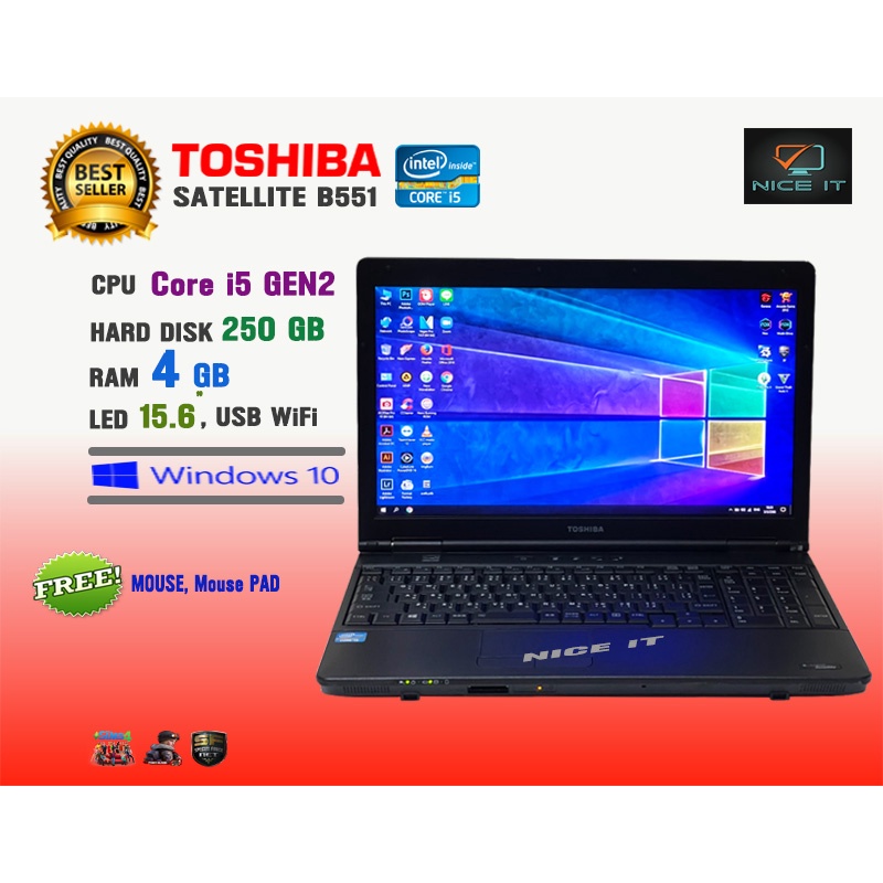 ภาพสินค้าโน๊ตบุ๊ค Notebook Toshiba Core i5 Ram 4 GB (Sim4, PB, SF ทดสอบแล้วเล่นได้ครับ) จากร้าน niceit20177 บน Shopee ภาพที่ 1