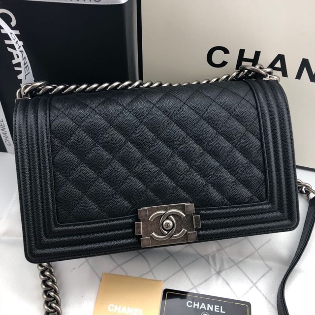 กระเป๋า-chanel-boy10-original-leather-พร้อมส่งค่ะ