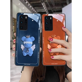 Dmy เคสโทรศัพท์มือถือกระจกนิรภัย ลายหมีนางฟ้า สําหรับ huawei P30 lite P20 pro mate 10 20 20X nova 9se 9 8 8i 7 7i 5T 5i 3 3i 4e