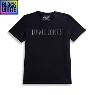 BWCB-[GWP not for sale] DAVIE JONES เสื้อยืดพิมพ์ลายโลโก้ สีดำ Logo Print T-Shirt in white LG0031BK oversize