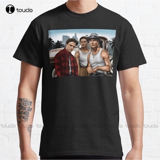 เสื้อยืดชาย - 3VatosLocosChicanoเลือดในเลือดออกภาพยนตร์SangrePorSangreเม็กซิกันคลาสสิกเสื้อยืดบุรุษ