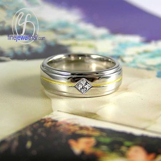 แหวนเพชร-แหวนเงิน-เพชรสังเคราะห์-เงินแท้-Diamond Cz-silver-wedding-Ring - R1171cz_1