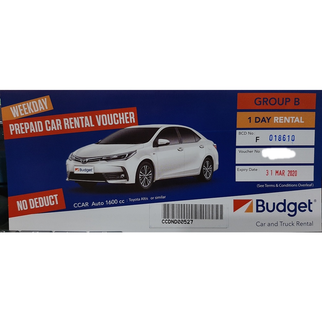 ภาพหน้าปกสินค้าคูปอง Voucher Budget รถเช่า รวมประกันภัยชั้น1 Nodeduct (หมดอายุ 31/07/2024) จากร้าน memorydd บน Shopee