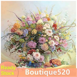 ♚พร้อมส่ง♚ภาพปักครอสติชคริสตัล รูปช่อดอกไม้ 5D สําหรับตกแต่งบ้าน [boutique520.th]