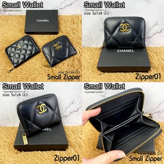 สินค้า กระเป๋าสตางค์ Small wallet ใบสั้น แบบพับ หนัง caviar ขนาด 4.5\" พร้อมส่ง