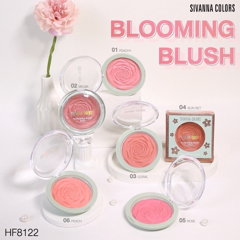 ของแท้-ส่งไว-sivanna-color-blooming-blush-บลัชออนเนื้อแมท-hf8122